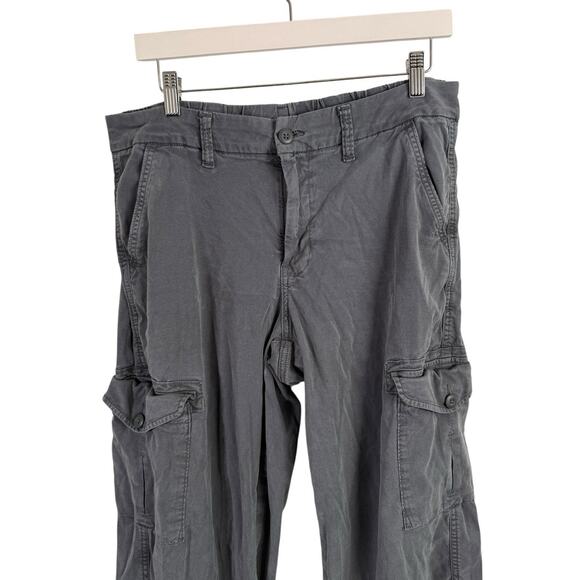 American Eagle Mid Rise Baggy Wide Leg Cargo Pants Blue Boho Y2K Womens 10 - Picture 3 of 10